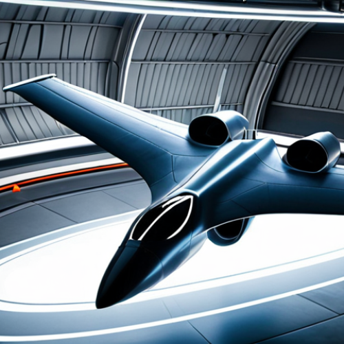 Home 19 **Image Prompt:** A futuristic airplane with variable geometry wings dynamically adjusting in flight, set against a backdrop showcasing a blend of aerodynamic simulations and wind tunnel tests. The design emphasizes sleek lines and advanced materials, illustrating the cutting-edge technology used to minimize drag.