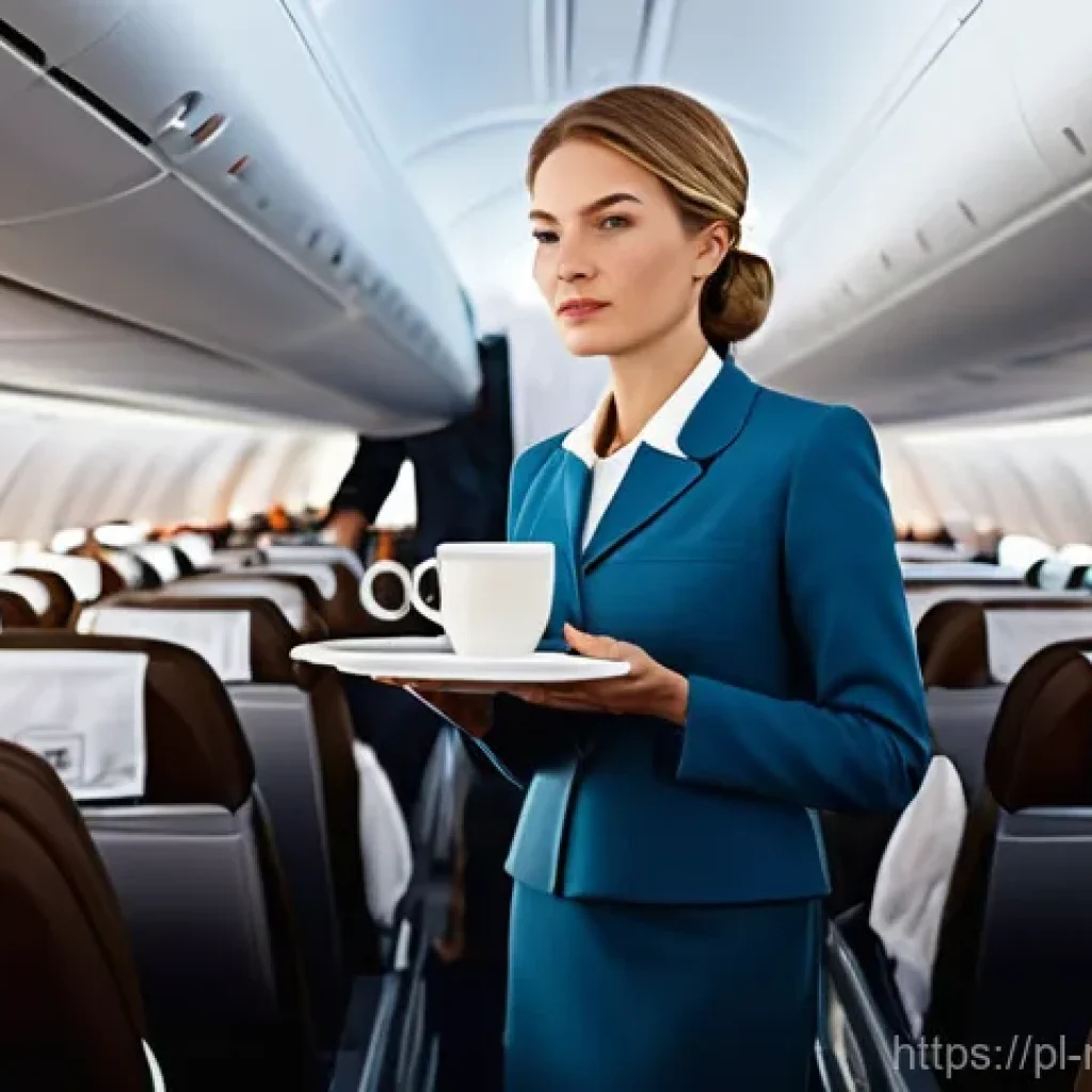 기후 변화와 항공기 산업 - **Prompt:** A modern airplane cabin experiences moderate turbulence. Passengers, dressed in contempo...