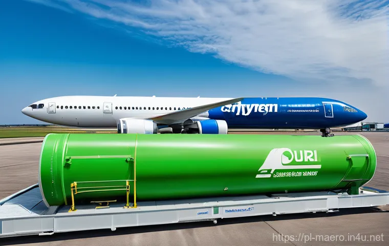 항공기 엔진 - **Sustainable Aviation Fuel (SAF) Production & Use:**
    "A vibrant, dynamic illustration depicting...