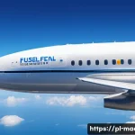 Home 22 항공기 연료 시스템 - A highly detailed cross-sectional illustration of a modern commercial airplane wing and fuselage sho...