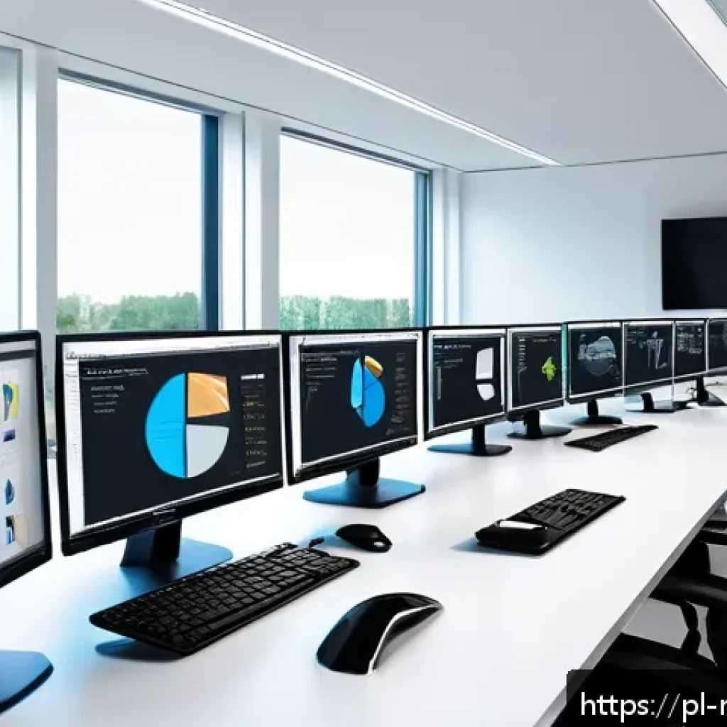 기계공학 CAD 시스템 - A modern engineering office workspace featuring a diverse team of mechanical engineers collaborating...